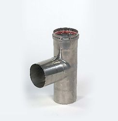 Té évacuation des fumées simple paroi, Ubbink Rolux 4G, 80mm, inox, joint à lèvre